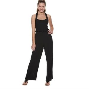 NWT Beautiful Black Jumpsuit, Smocked Top;Ruffles